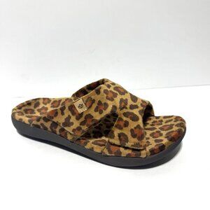 Waco Women’s Kholo Visa Slipper Tan Leopard Size 6.5D
